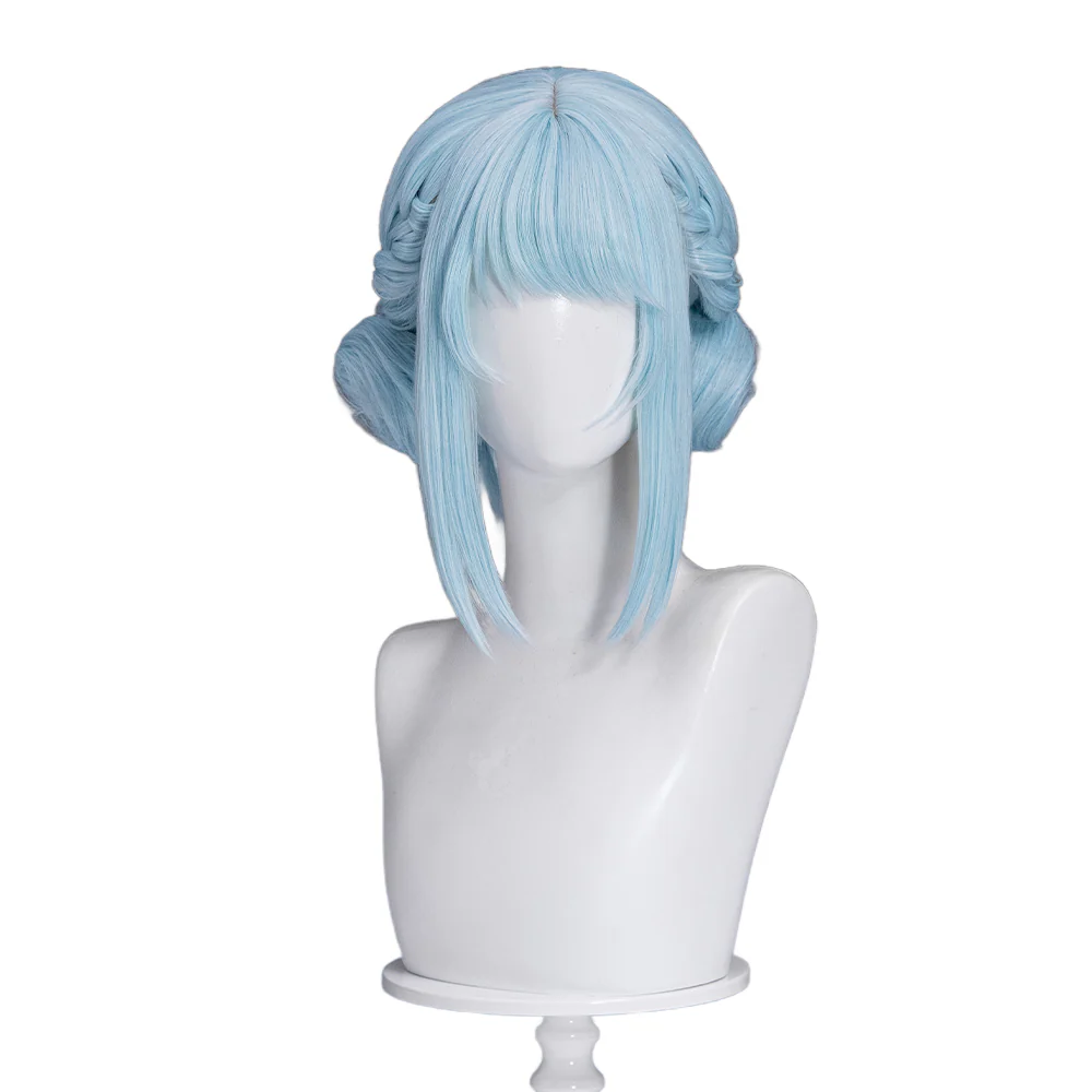 【Ready For Ship】DokiDoki Game Genshin Impact Cosplay Ineffa Blue Wig Headphones Accessory - Image 5