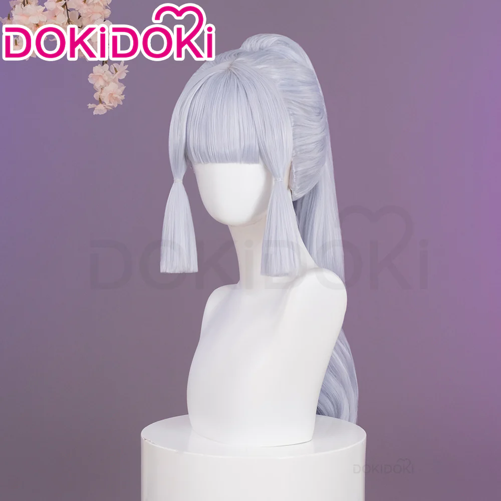 DokiDoki Game Genshin Impact Cosplay Kamisato Ayaka Wig Long Straight Light Blue - Image 3