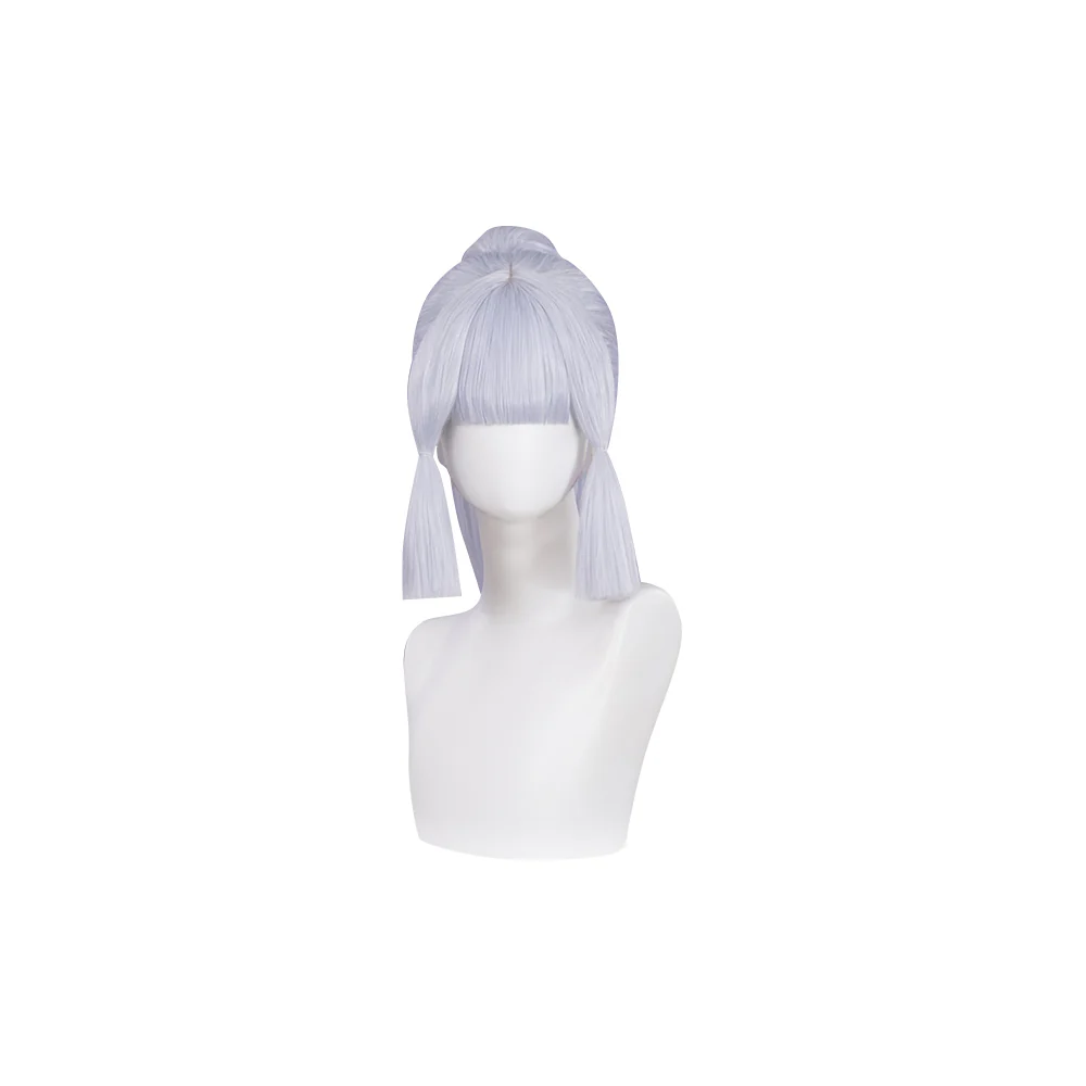 DokiDoki Game Genshin Impact Cosplay Kamisato Ayaka Wig Long Straight Light Blue - Image 5