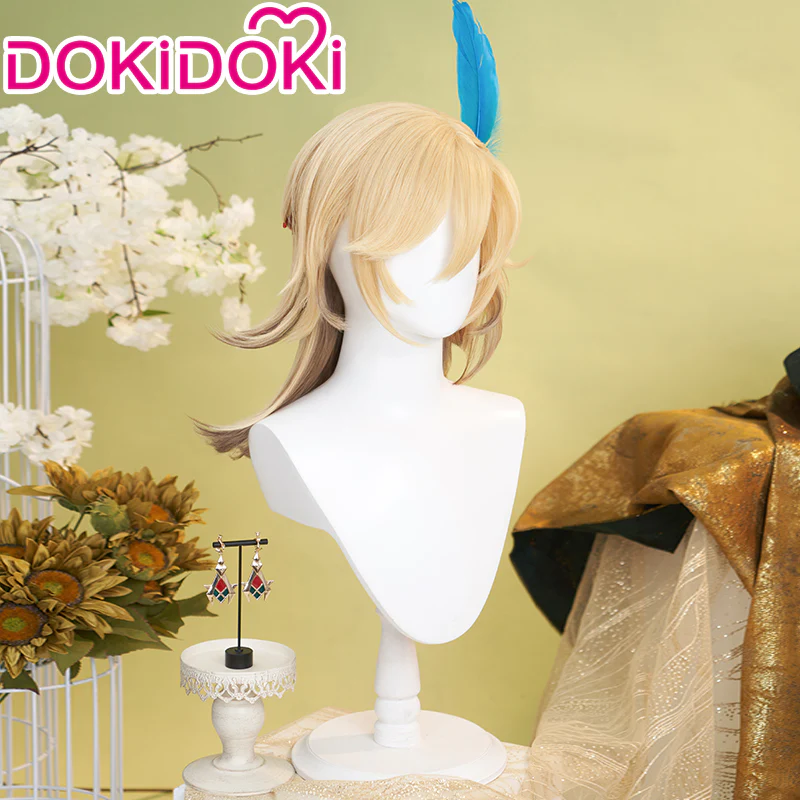 【Ready For Ship】DokiDoki Game Genshin Impact Cosplay Kaveh Cosplay Short Blonde Wig / Headgear - Image 2