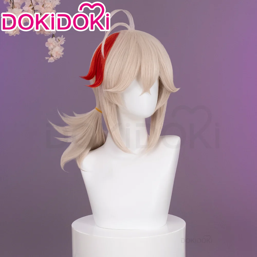 【Ready For Ship】DokiDoki Game Genshin Impact Cosplay Kazuha Wig Long Curly Red Wig Men - Image 3
