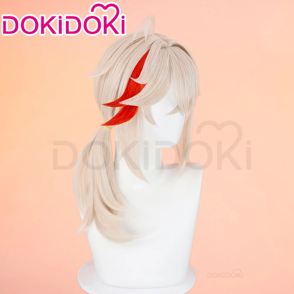 【Ready For Ship】DokiDoki Game Genshin Impact Cosplay Kazuha Wig Long Curly Red Wig Men - Image 8