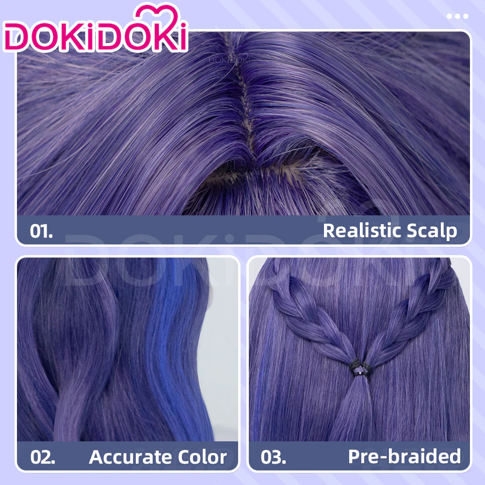 DokiDoki Game Genshin Impact Cosplay Lauma Wig / Eyelashes Song of the Welkin Moon - Image 4