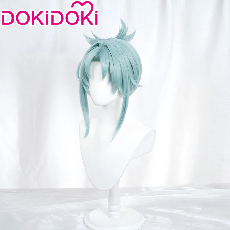 【Light Green Ver.】DokiDoki Game Genshin Impact Cosplay Madame Ping Wig Pinger Short Light Green - Image 2