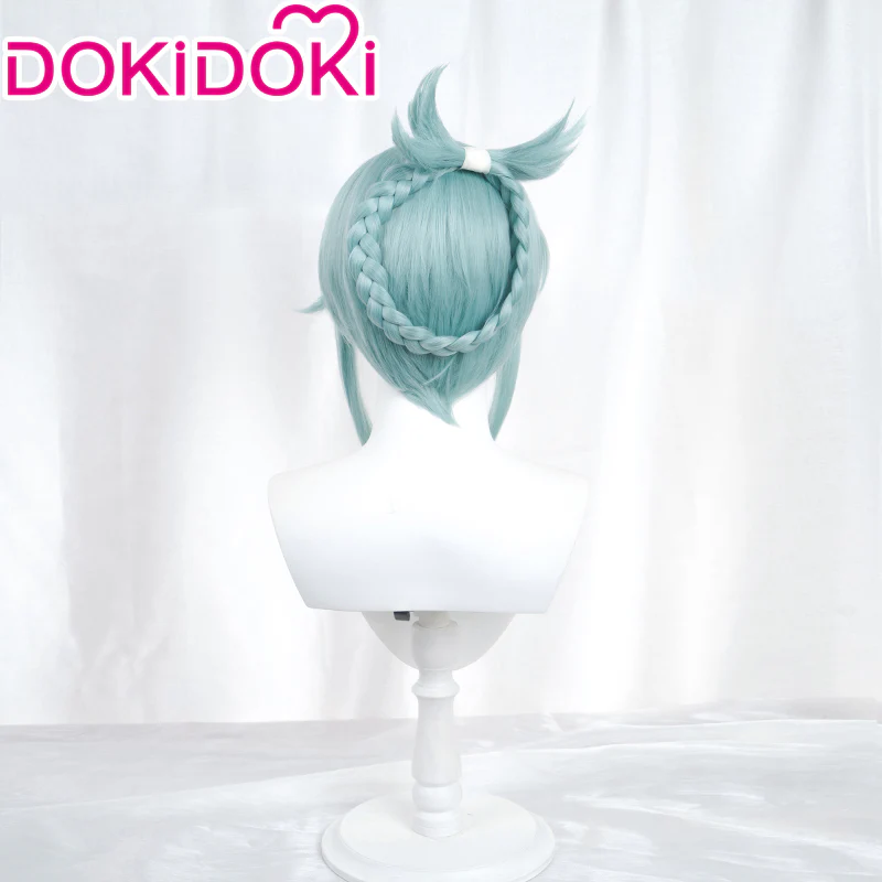 【Light Green Ver.】DokiDoki Game Genshin Impact Cosplay Madame Ping Wig Pinger Short Light Green - Image 3