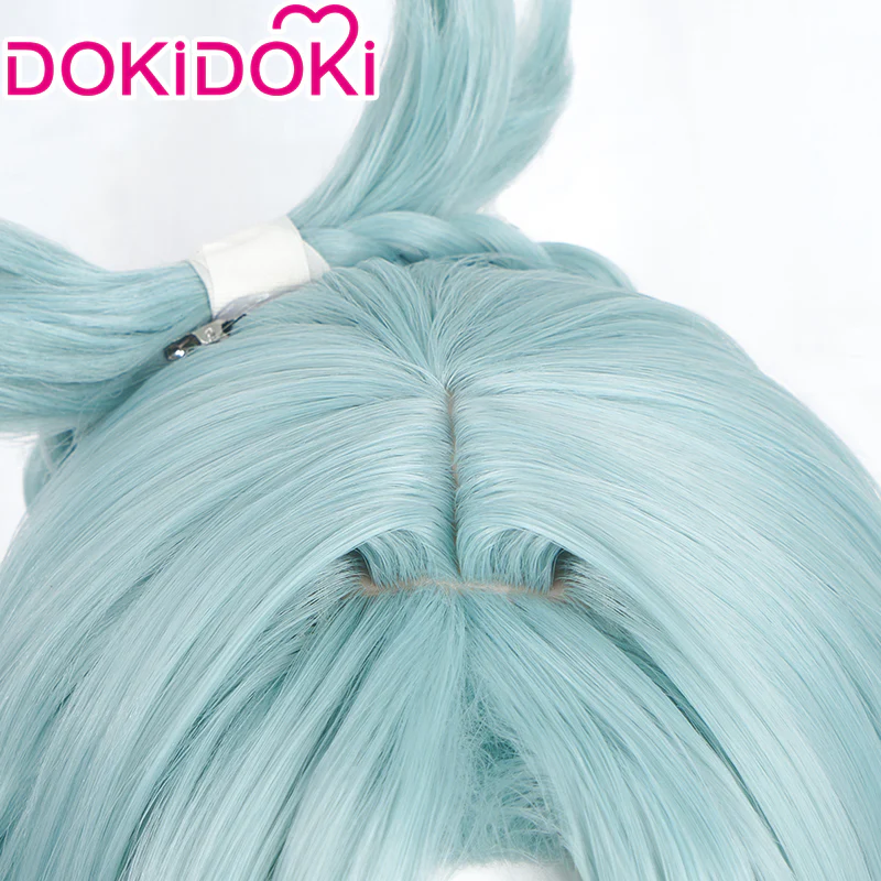 【Light Green Ver.】DokiDoki Game Genshin Impact Cosplay Madame Ping Wig Pinger Short Light Green - Image 4