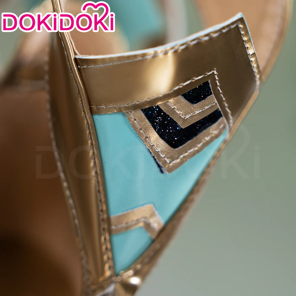 【Upgraded version】DokiDoki Game Genshin Impact Cosplay Nefer Shoes High Heel Gold - Image 3
