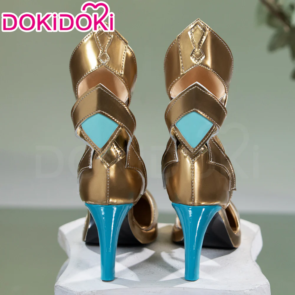 【Upgraded version】DokiDoki Game Genshin Impact Cosplay Nefer Shoes High Heel Gold - Image 4