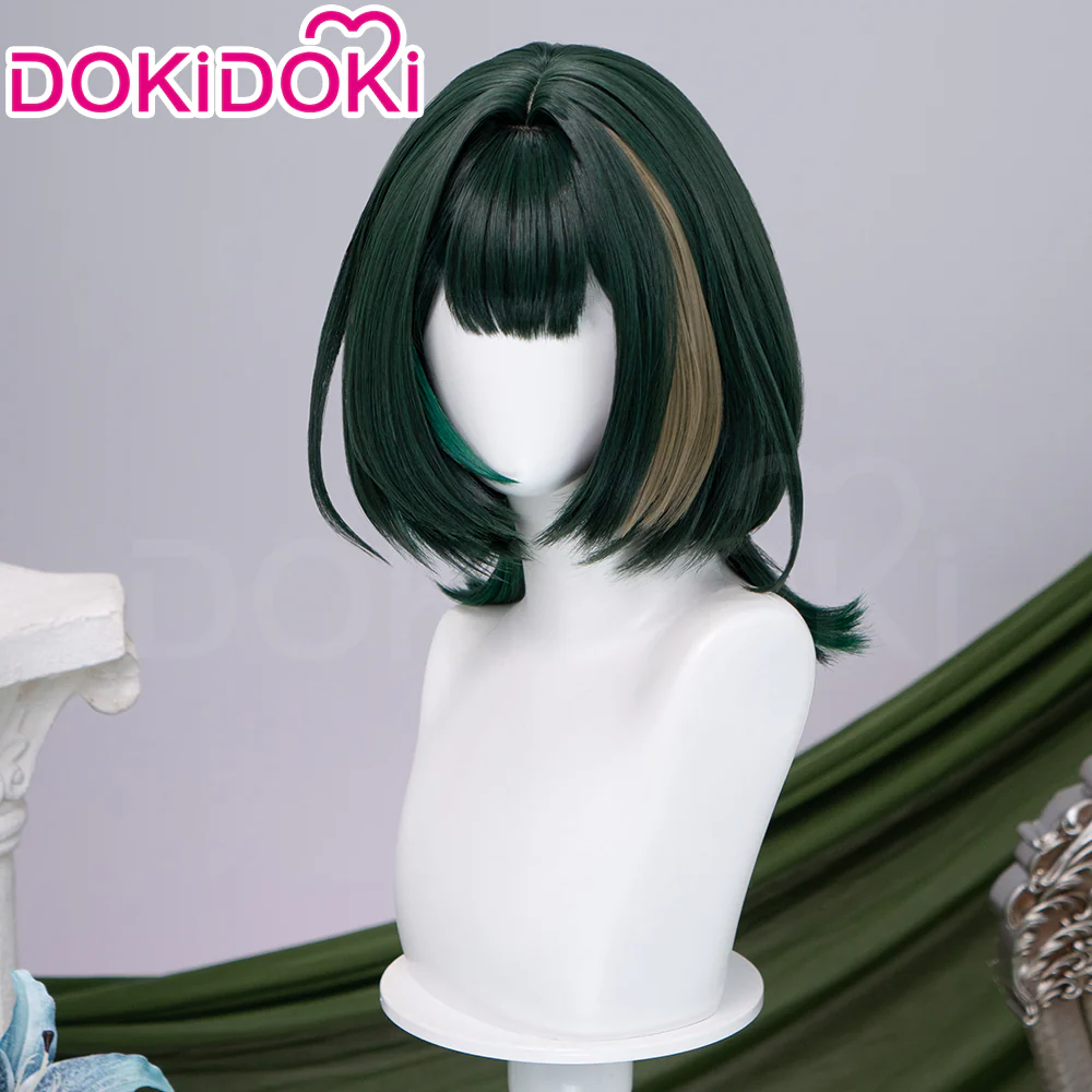 【Wig Ready For Ship】DokiDoki Game Genshin Impact Cosplay Nefer Wig / Head Accessory Short Green Highlight Hair Song of the Welkin Moon - Image 4