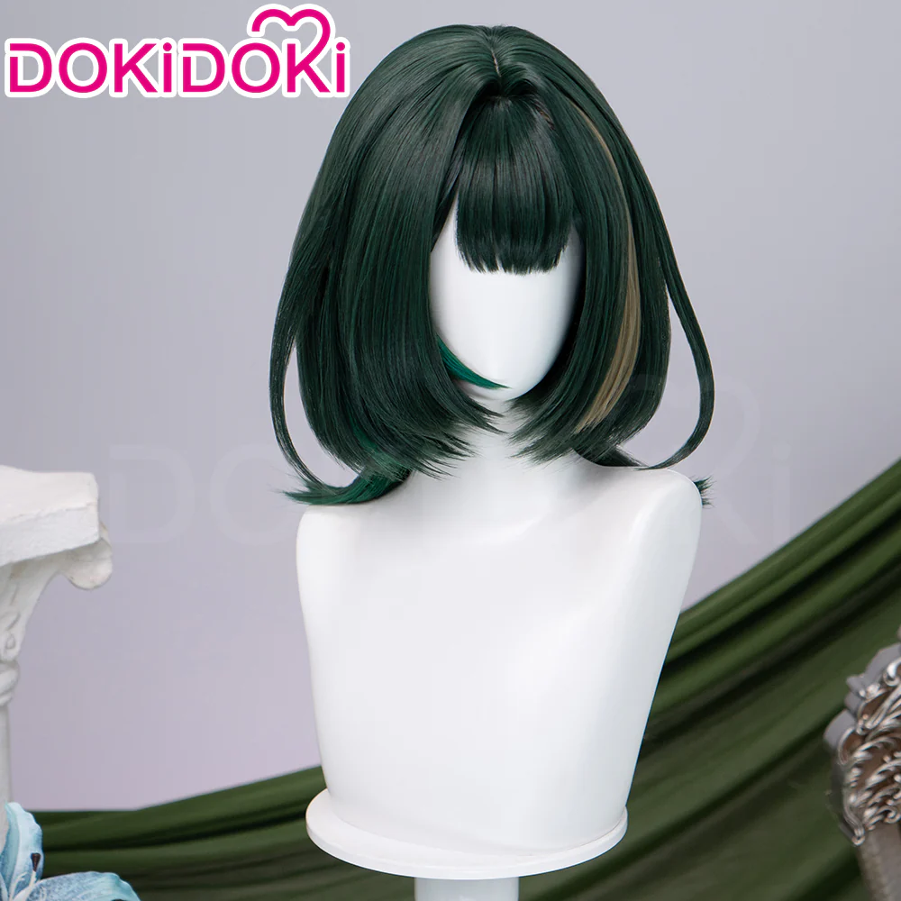 【Wig Ready For Ship】DokiDoki Game Genshin Impact Cosplay Nefer Wig / Head Accessory Short Green Highlight Hair Song of the Welkin Moon - Image 5