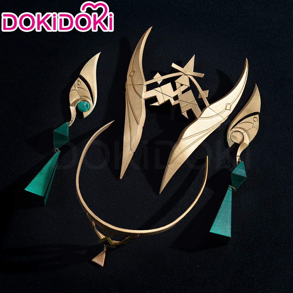 【Wig Ready For Ship】DokiDoki Game Genshin Impact Cosplay Nefer Wig / Head Accessory Short Green Highlight Hair Song of the Welkin Moon - Image 9
