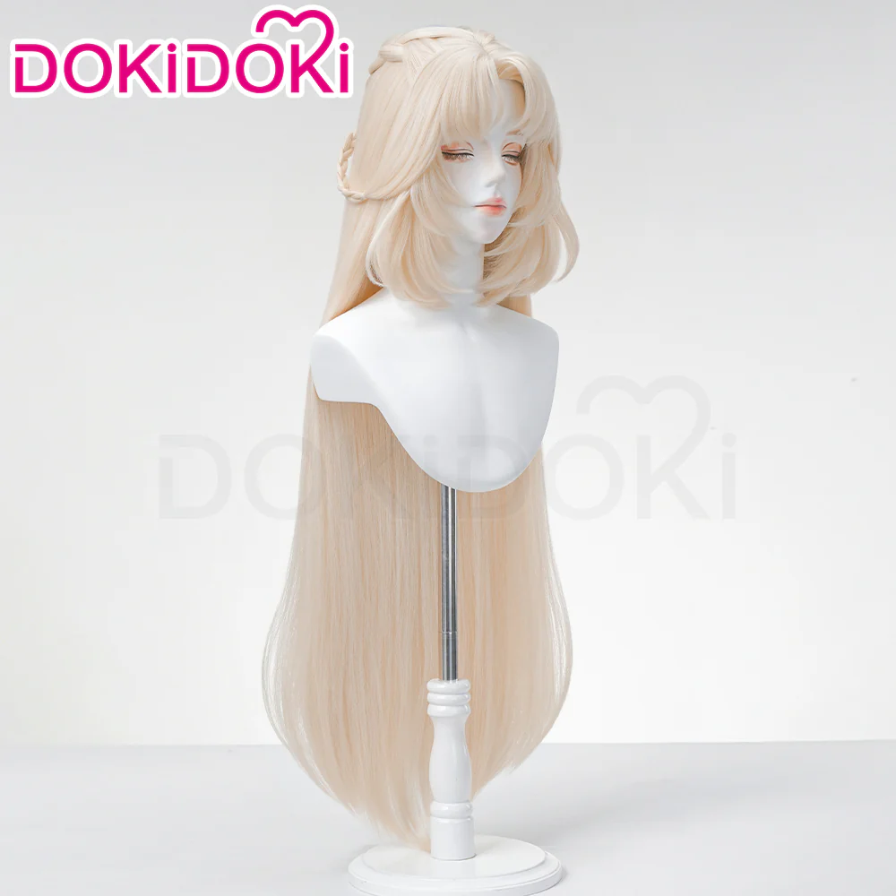 DokiDoki Game Genshin Impact Cosplay Nicole Reeyn Wig Long Straight Light Blonde Purple Highlight Hair " N " Song of the Welkin Moon - Image 2