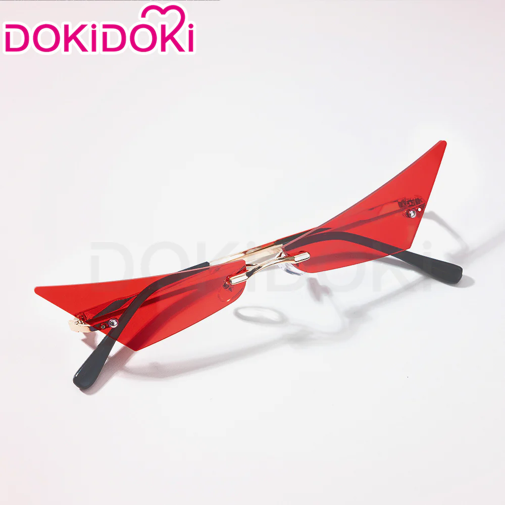 DokiDoki Game Genshin Impact Cosplay Pyro Archon Mavuika Wig / Light Strips/ Wefts / Earclip / Glasses Natlan Long Curly Orange - Image 10