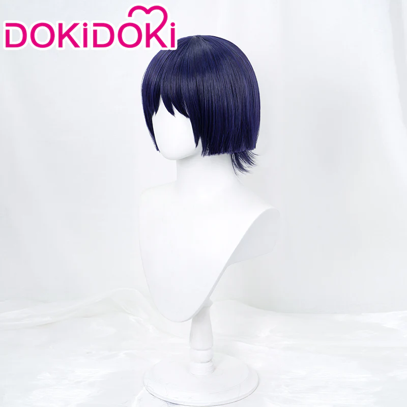 【Ver 2 Ready For Ship】DokiDoki Game Genshin Impact Cosplay Scaramouche Wig Wanderer Short Dark Blue - Image 2