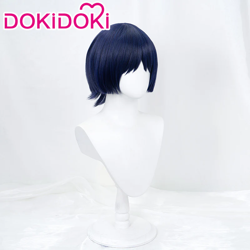 【Ver 2 Ready For Ship】DokiDoki Game Genshin Impact Cosplay Scaramouche Wig Wanderer Short Dark Blue - Image 3