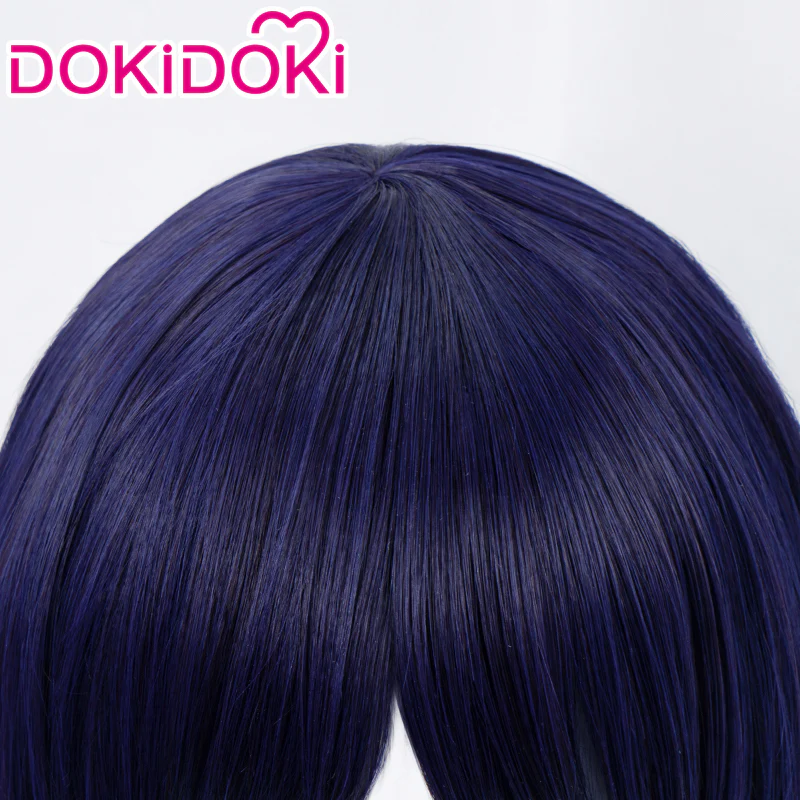 【Ver 2 Ready For Ship】DokiDoki Game Genshin Impact Cosplay Scaramouche Wig Wanderer Short Dark Blue - Image 4