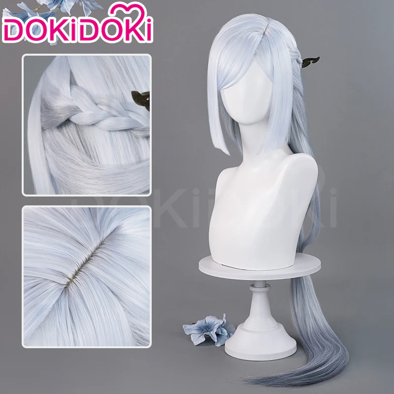 DokiDoki Game Genshin Impact Cosplay Shenhe Wig Frostflower Dew Lantern Rite 2024 Skin Long Silver Hair - Image 6