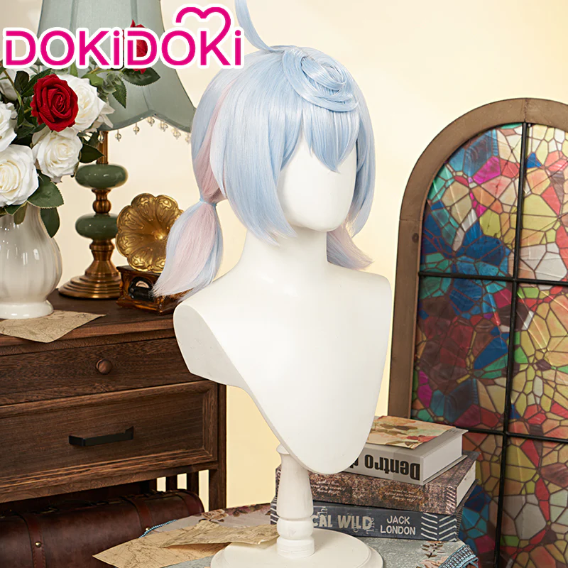 【Ready For Ship】DokiDoki Game Genshin Impact Cosplay Fontaine Sigewinne Wig Blue Pink Twin Tail Cute - Image 3