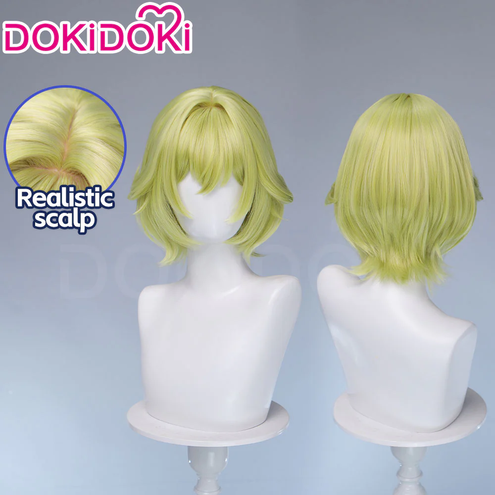 DokiDoki Game Genshin Impact Cosplay Tholindis Wig Short Blonde Hair