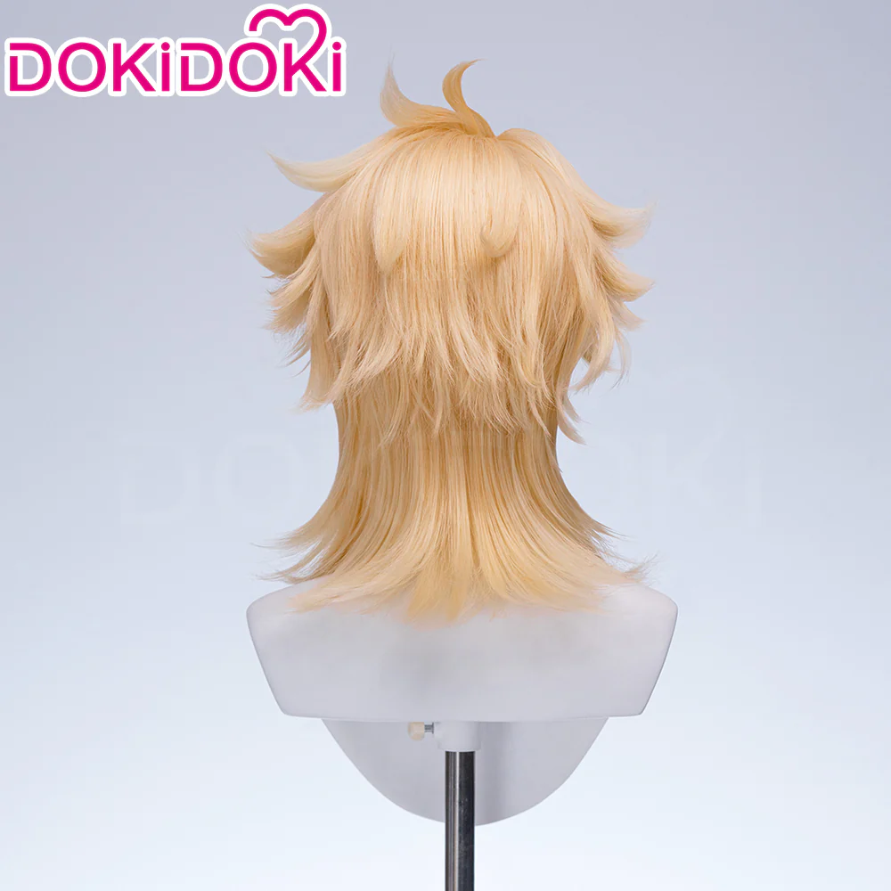 DokiDoki Game Genshin Impact Cosplay Varka Wig Long Blond Hair Knight of Boreas Song of the Welkin Moon - Image 11