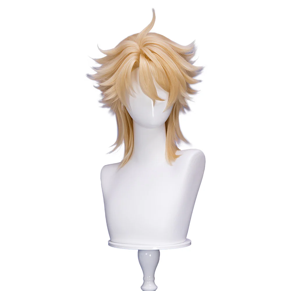 DokiDoki Game Genshin Impact Cosplay Varka Wig Long Blond Hair Knight of Boreas Song of the Welkin Moon - Image 13
