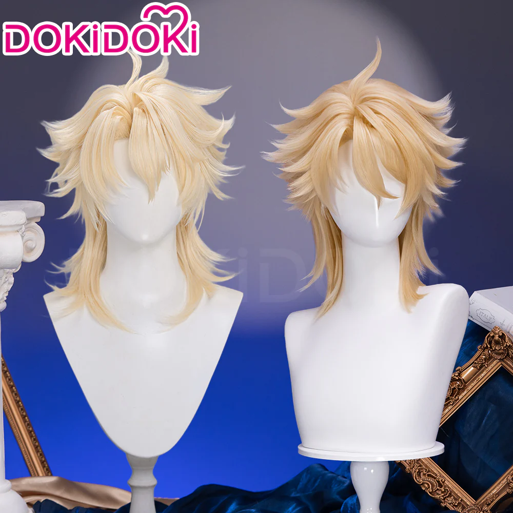DokiDoki Game Genshin Impact Cosplay Varka Wig Long Blond Hair Knight of Boreas Song of the Welkin Moon - Image 2