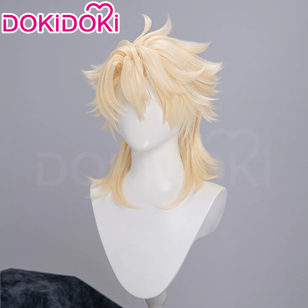 DokiDoki Game Genshin Impact Cosplay Varka Wig Long Blond Hair Knight of Boreas Song of the Welkin Moon - Image 5