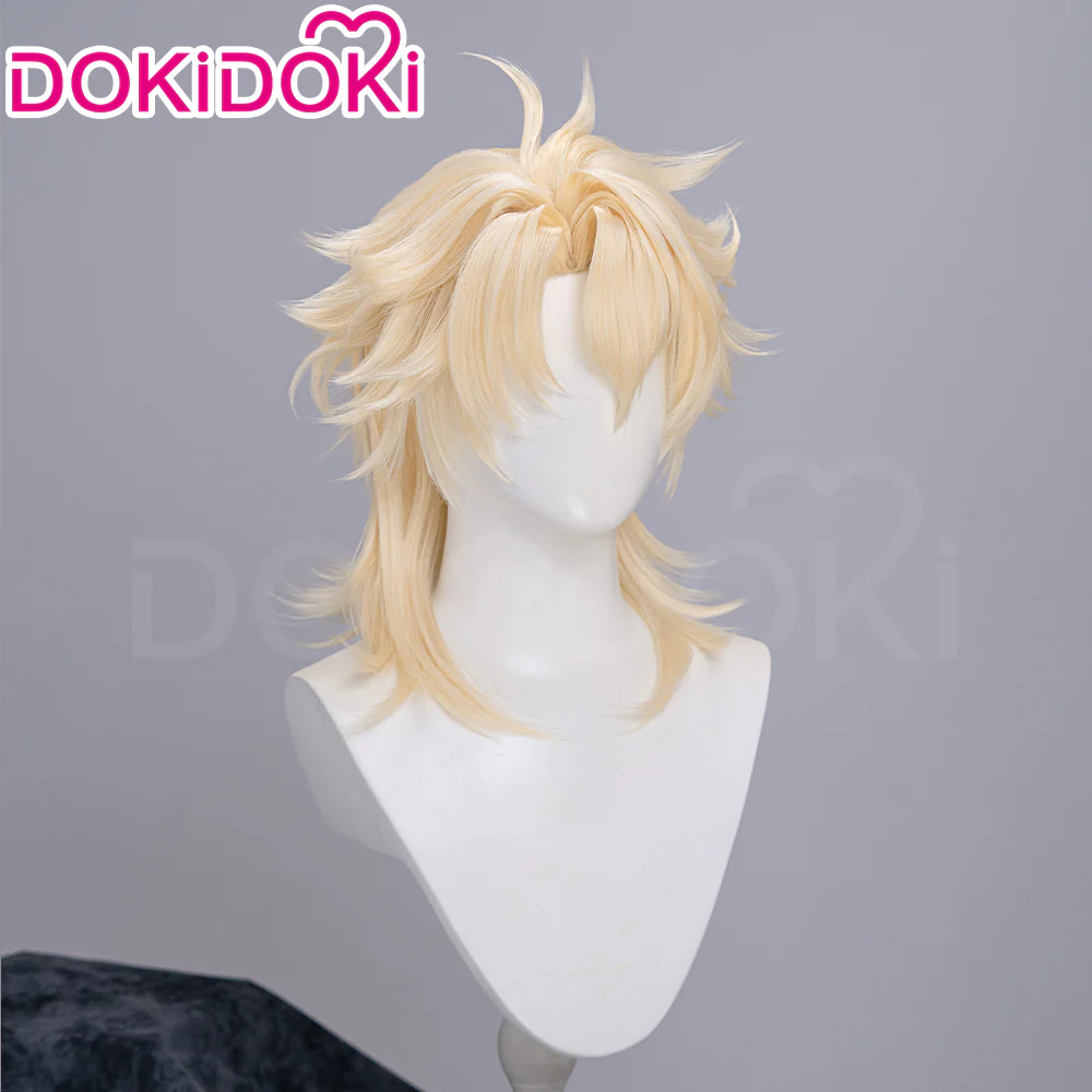 DokiDoki Game Genshin Impact Cosplay Varka Wig Long Blond Hair Knight of Boreas Song of the Welkin Moon - Image 6