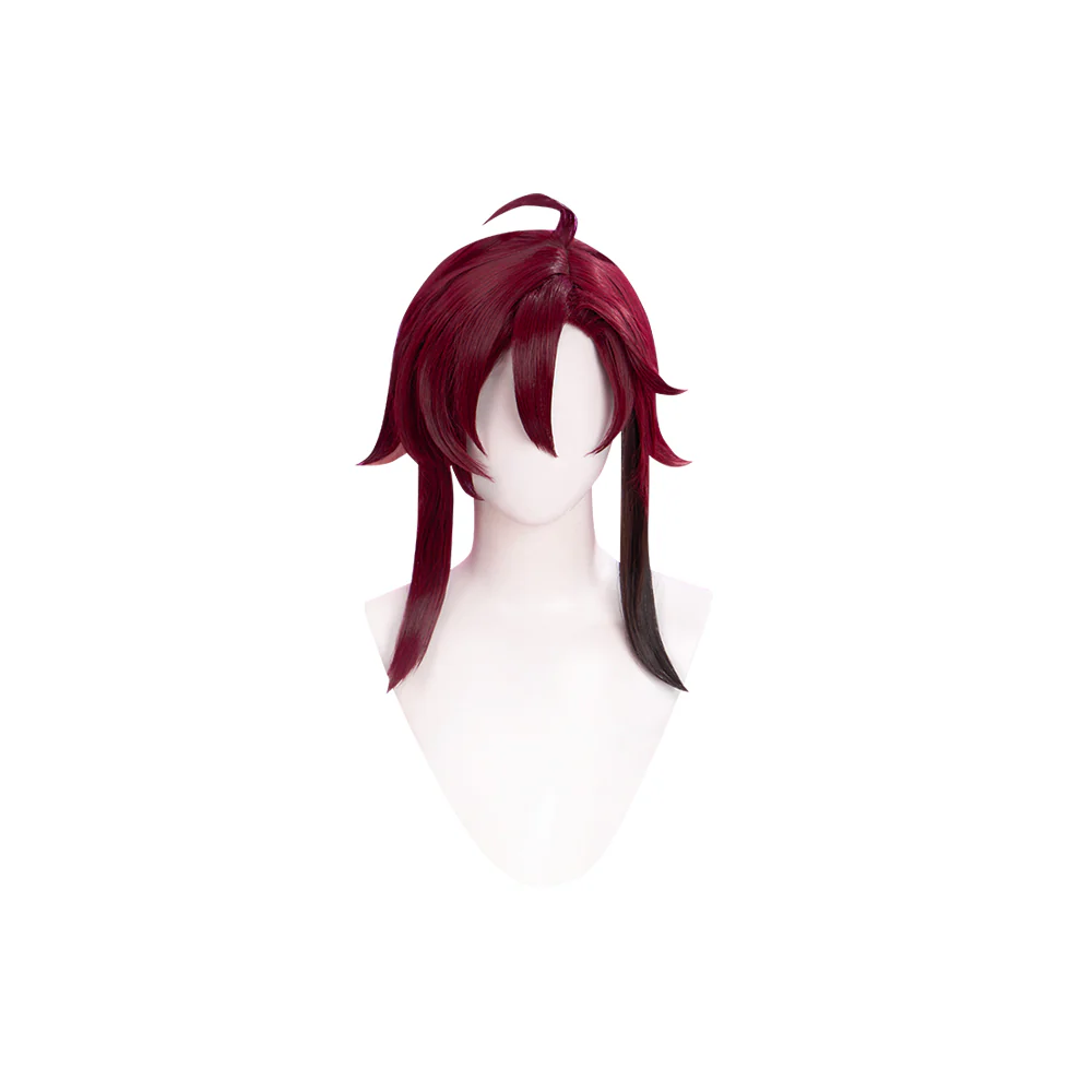 【Ready For Ship】DokiDoki Game Genshin Impact Cosplay Shikanoin Heizou Wig Long Straight Red Hair - Image 5