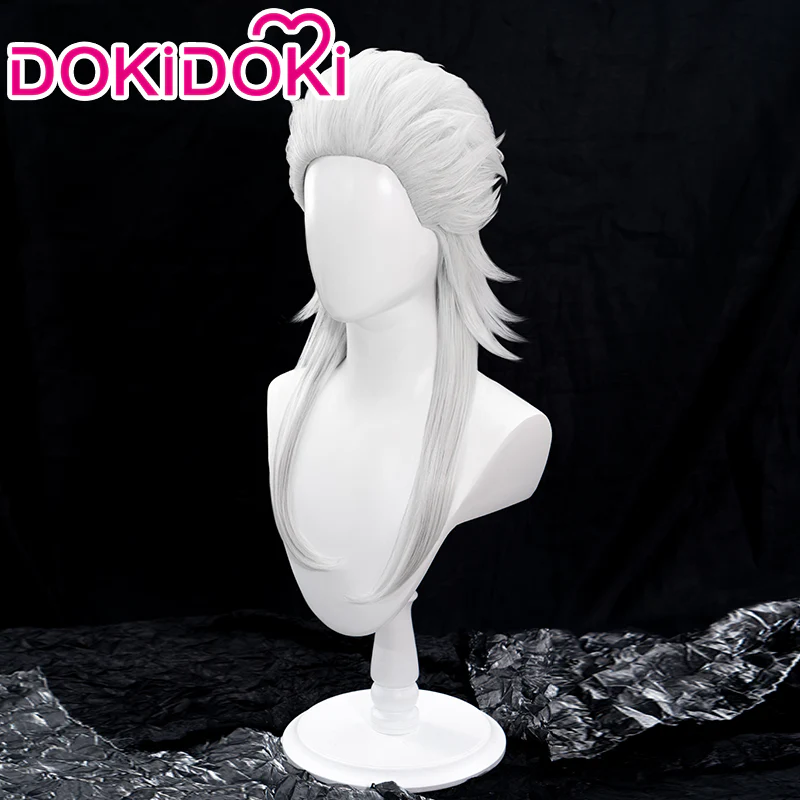 DokiDoki Game Genshin Impact Fatui Harbinger Cosplay Pierro Cosplay Wig Long White - Image 2