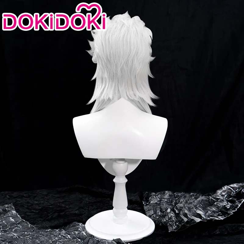 DokiDoki Game Genshin Impact Fatui Harbinger Cosplay Pierro Cosplay Wig Long White - Image 3