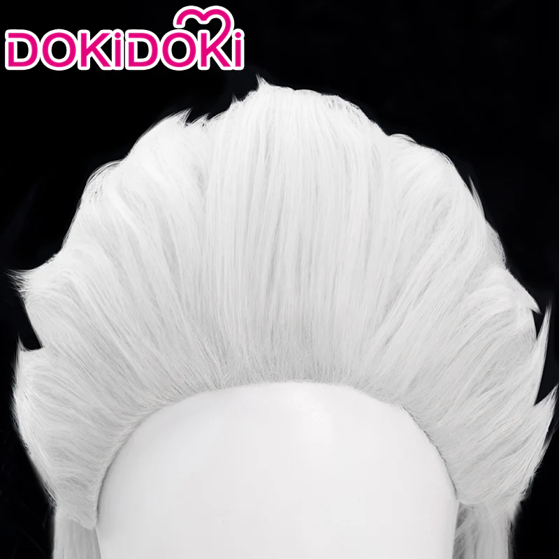 DokiDoki Game Genshin Impact Fatui Harbinger Cosplay Pierro Cosplay Wig Long White - Image 4