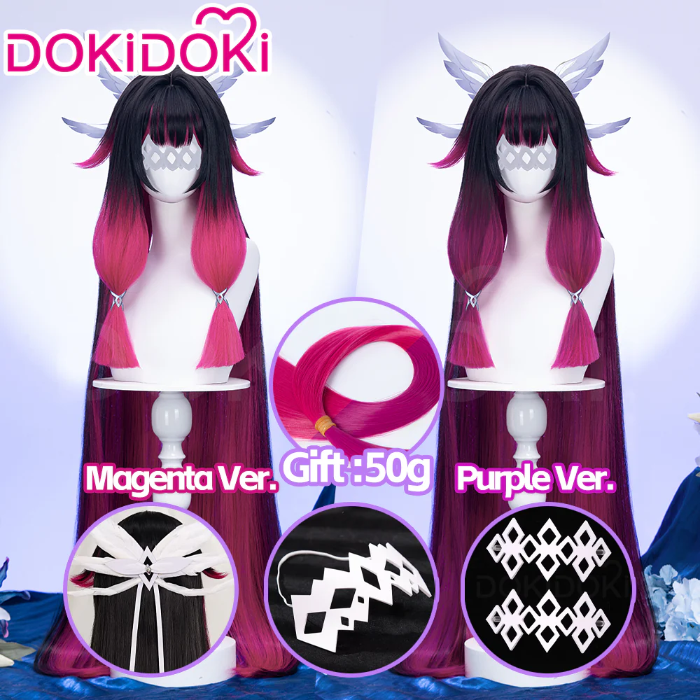 【Partially Ready For Ship】【120CM / 110CM】DokiDoki Game Genshin Impact Fatui Harbinger Cosplay Wig Cosplay Columbina Wig Long Straight