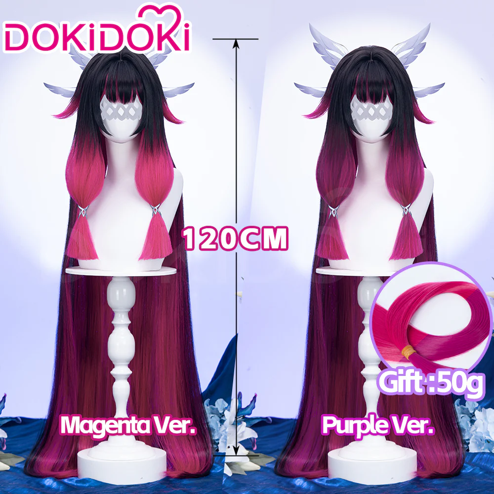 【Partially Ready For Ship】【120CM / 110CM】DokiDoki Game Genshin Impact Fatui Harbinger Cosplay Wig Cosplay Columbina Wig Long Straight - Image 2