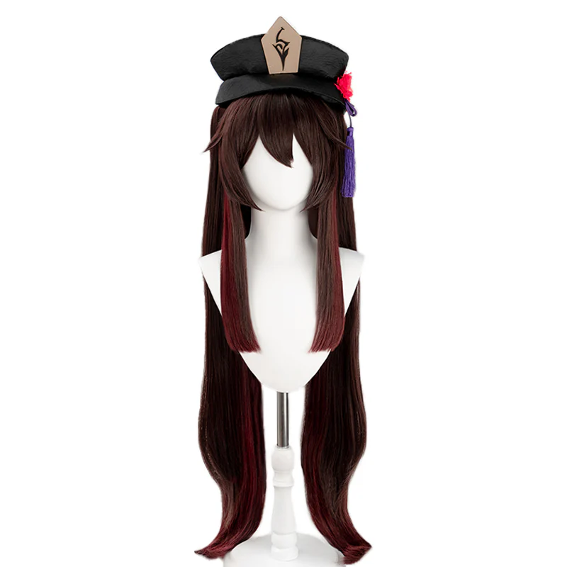 【Ready For Ship】DokiDoki Game Genshin Impact  Hutao Cosplay Wig  Hu Tao Dark Brown Halloween - Image 5