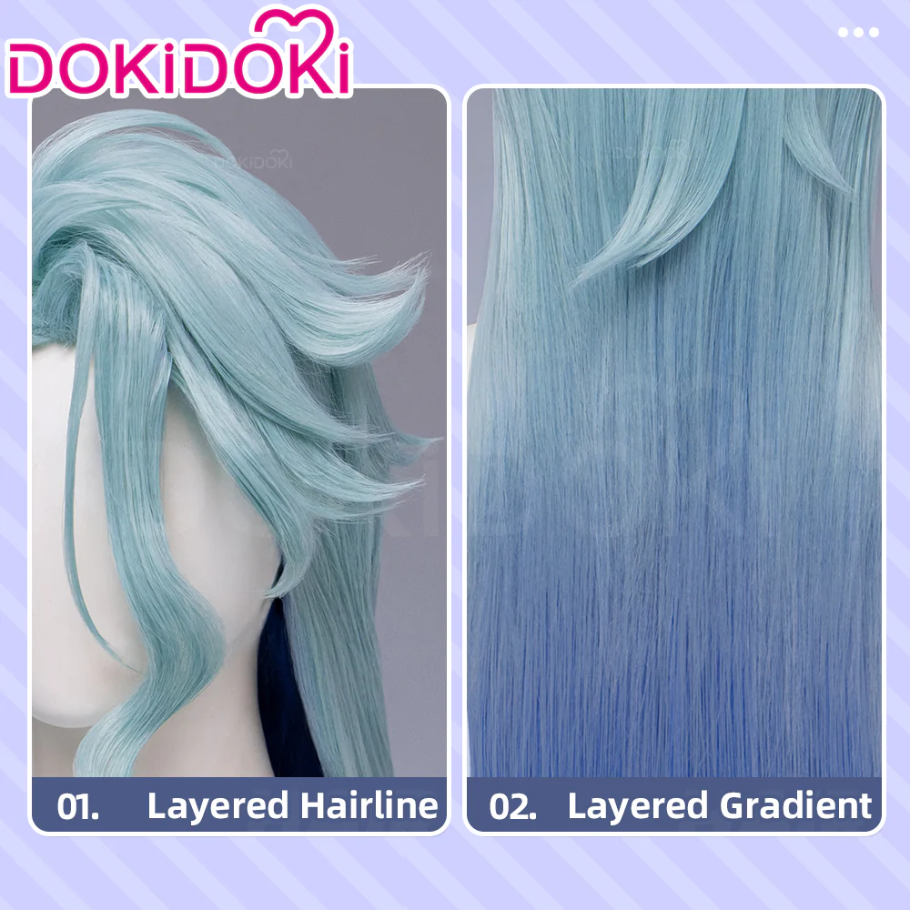 【Long Ver Ready For Ship】DokiDoki Game Genshin Impact Dottore Cosplay Wig Doctor Short Blue / Earring / Ear Clip / Alchemy Bottle - Image 9