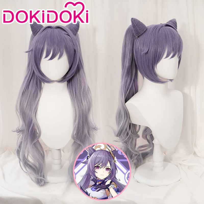 【Ready For Ship】DokiDoki Game Genshin Impact Keqing Cosplay Wig Ke Qing Gradient Ver - Image 2