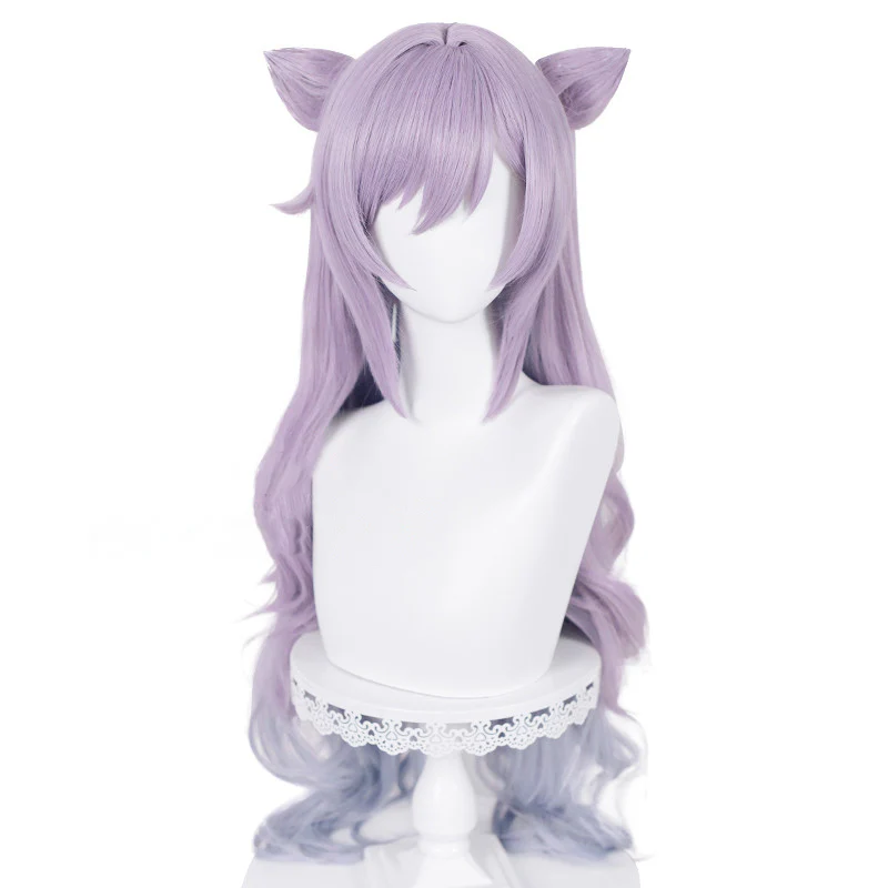DokiDoki Game Genshin Impact Keqing Cosplay Wig Opulent Splendor Ke Qing Gradient Ver Long Curly Purple - Image 5