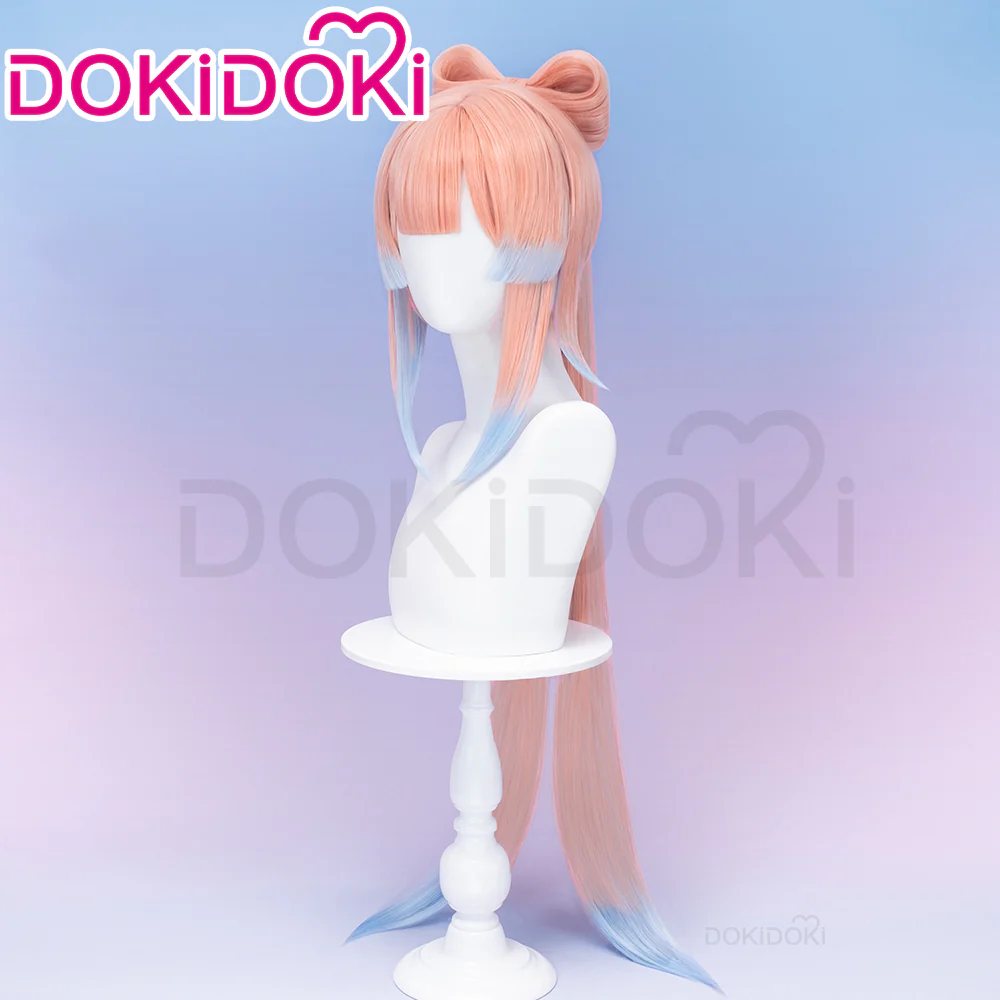 【Ready For Ship】DokiDoki Game Genshin Impact Sangonomiya Kokomi Cosplay Wig Pink Women Long Straight/ Head Accessories - Image 3