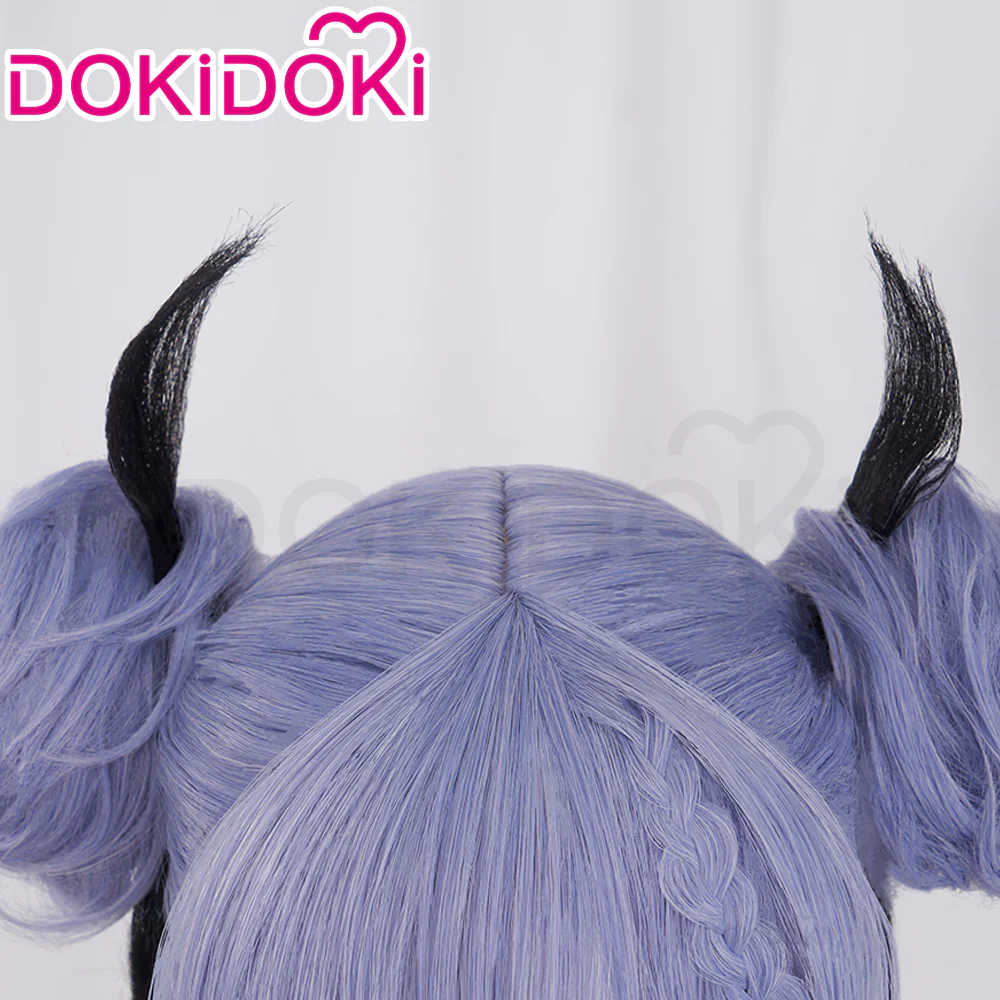 【Ready For Ship】DokiDoki Game Genshin Impact M Cosplay Wig Long Purple Black Gothic girl - Image 4