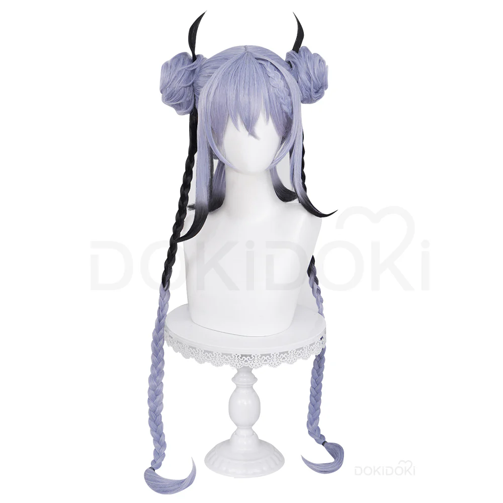 【Ready For Ship】DokiDoki Game Genshin Impact M Cosplay Wig Long Purple Black Gothic girl - Image 5