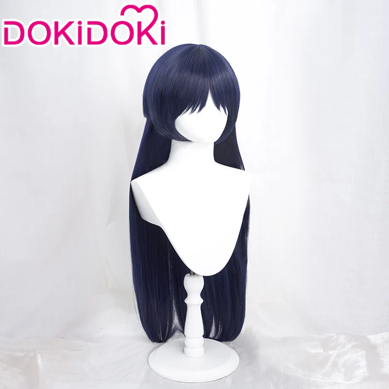 DokiDoki Game Genshin Impact  Scaramouche Cosplay Wig Long Blue - Image 3