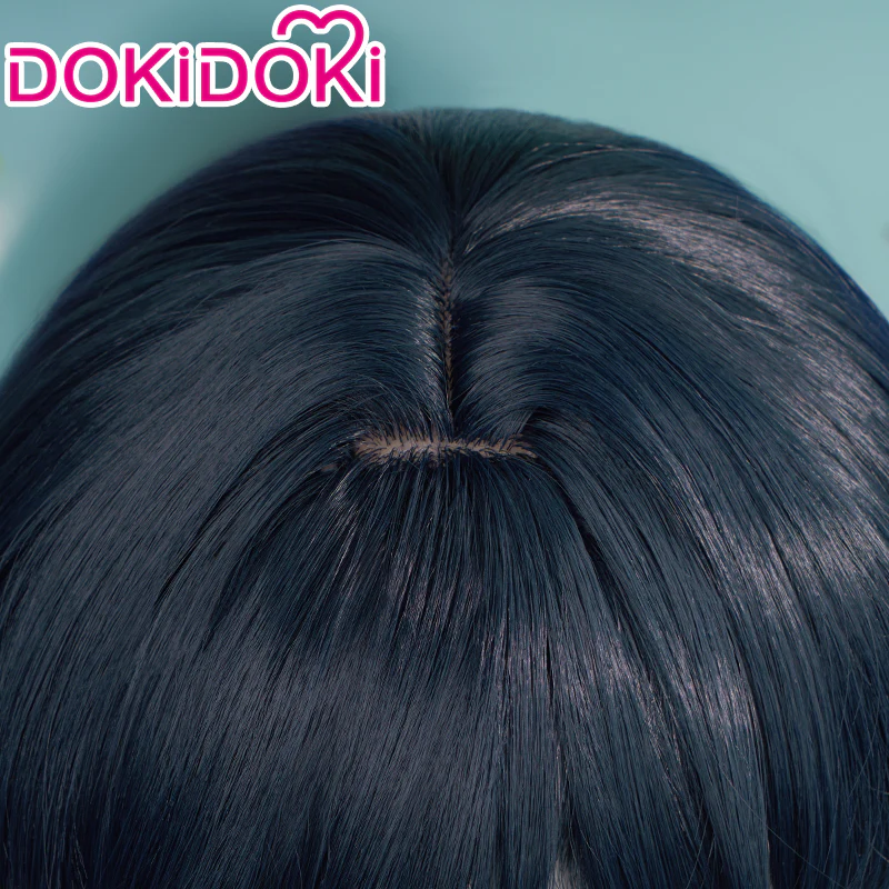 【Ready For Ship】【Gradient Ver】DokiDoki Game Genshin Impact Venti Cosplay Wig Black Blue Wig/ Head Accessory - Image 5