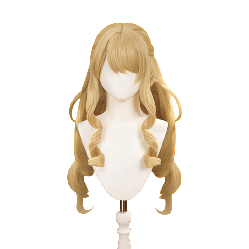【Partially Ready For Ship】DokiDoki Game Genshin Impact Wig Cosplay Fontaine Navia Cosplay Wig Long Curly Yellow Hair / Sunglasses/ Weft - Image 6