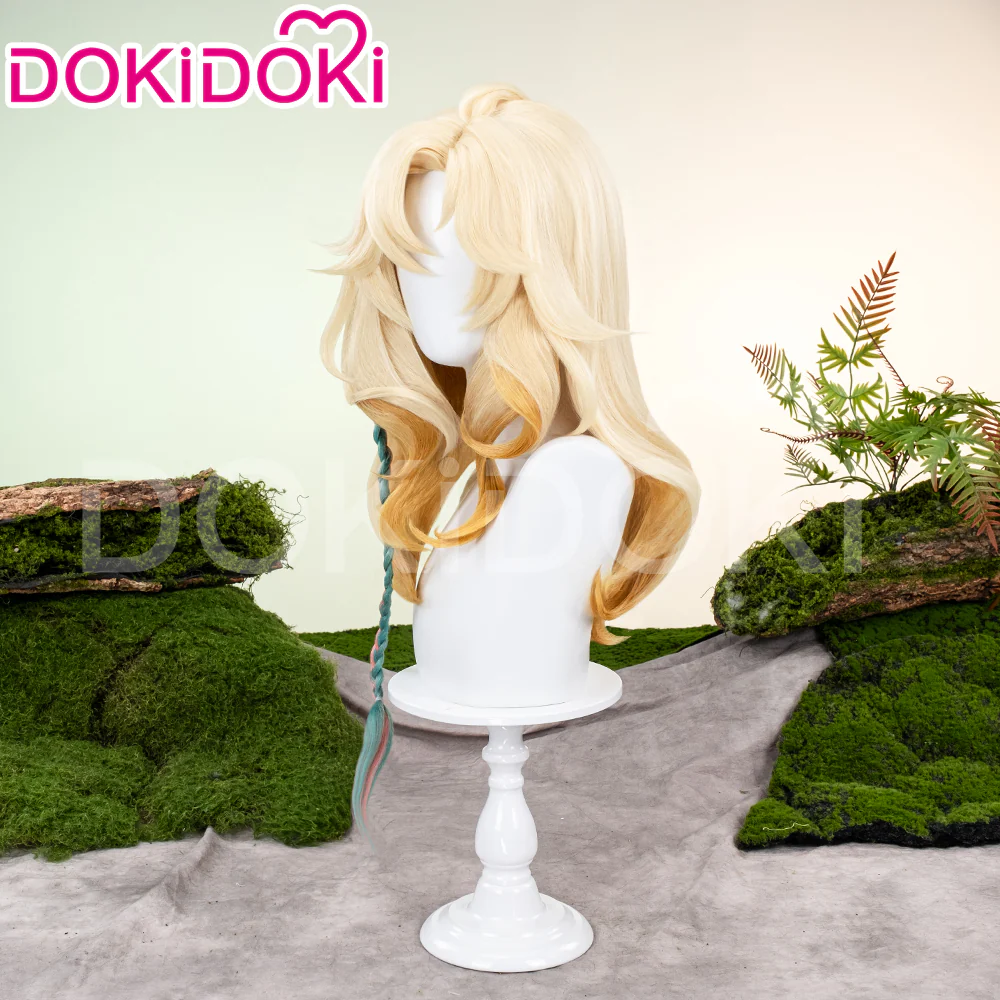 【Ready For Ship】DokiDoki Game Genshin Impact Xilonen Cosplay Wig / Ears Long Curly Yellow Hair Natlan - Image 3