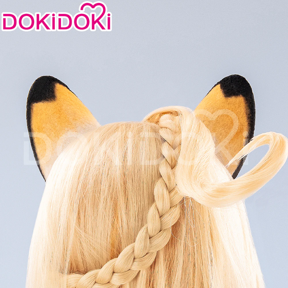 【Ready For Ship】DokiDoki Game Genshin Impact Xilonen Cosplay Wig / Ears Long Curly Yellow Hair Natlan - Image 8
