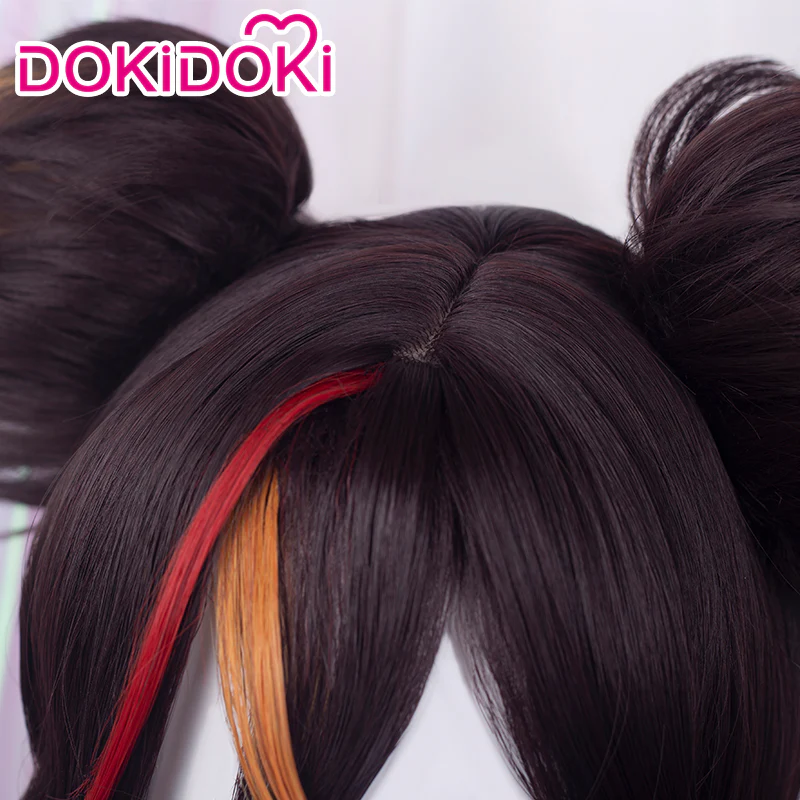DokiDoki Game Genshin Impact Xin Yan Cosplay Wig XinYan Short Brown - Image 5