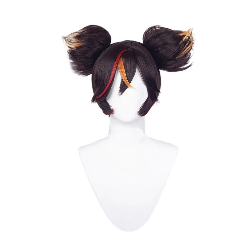 DokiDoki Game Genshin Impact Xin Yan Cosplay Wig XinYan Short Brown - Image 6