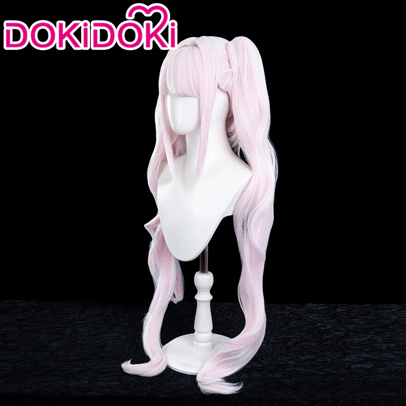 【Ready For Ship】DokiDoki Game Cosplay Wig Long Curly Pink Hair Twin Tails - Image 2