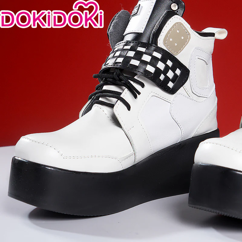 DokiDoki Game Cosplay Black Thick Soles White Shoes - Image 3